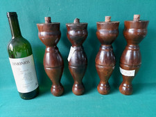 LOTTO 4 VECCHI PIEDI LEGNO GAMBE ANTICHI RESTAURO MOBILI VINTAGE 27 CM. CF3