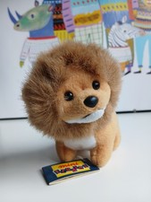 "TRUDI" peluche Leone, colore giallo, bianco e marrone,h. 10 cm, lunghezza 13 cm