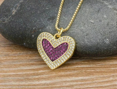 Ciondolo cuore promessa rubino