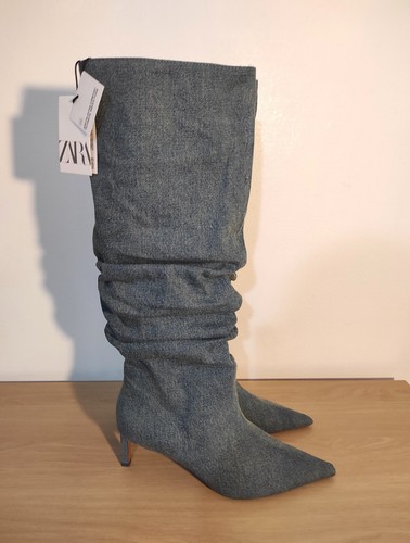 Stivali ginocchio zara blu - stivali,