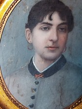 olio su cartone antico