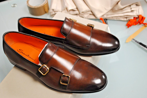 Santoni doppia fibbia pelle - fibbia,