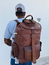 Zaino da uomo retrò in vera pelle borsa marrone vintage per laptop