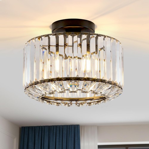 Lampadario cristallo nero - lampadario,