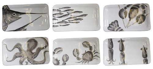 Set piatti portata marina - 6, da