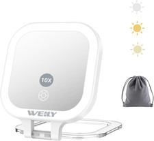 Specchietto Da Borsetta, Specchio Da Viaggio Bifacciale Con 1X/10X Ingrandimento