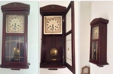 OROLOGIO A MURO/PENDOLO - ANNI 40/50 - DA REVISIONARE - CHIAVE CARICA ORIGINALE