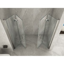 Box Doccia Nicchia 2 Ante a Libro 60 70 80 90 100 8 mm Parete in Cristallo Vetro