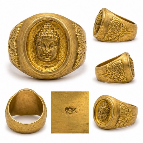 Anello vintage buddha - anello,