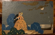 Cartolina Art Déco GMD Ultra 2191 Meschini Coppia Luna Italia 1928-30