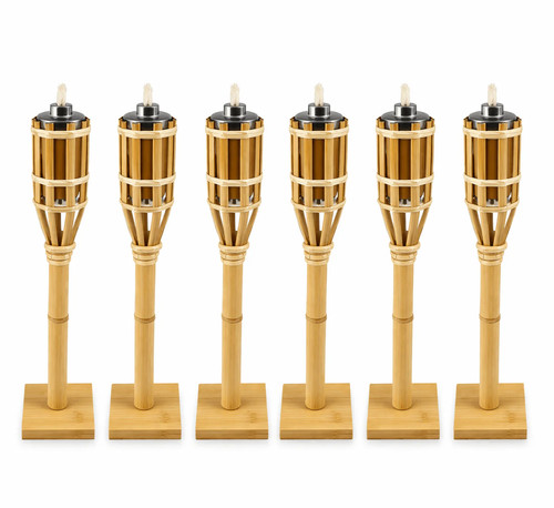 Torcia bamboo con base 6 - con, cm