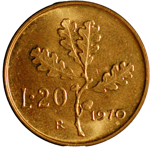 Italy lire 1970 97 - 20, km# 97
