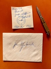 RARO COLTELLO DA TASCA VINTAGE EPOCA FASCISTA: con timbro fascista e scritto a mano!!!