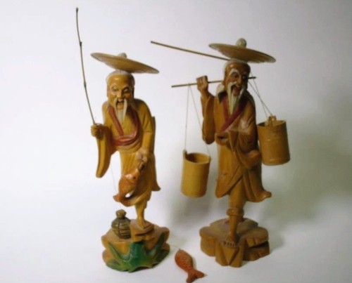 Statue legno pescatori