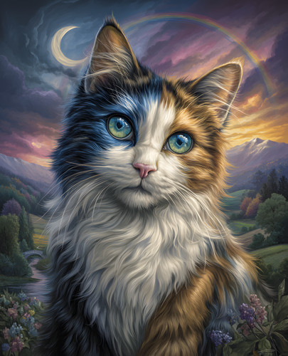 Gatto 8x10 con - occhio, colorato