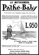PUBBLICITA' 1930 MOTOCAMERA PATHE BABY CINEPRESA FOTOGRAFIA  PELLICOLE CINEMA