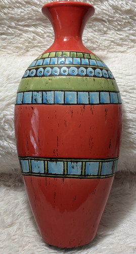 Vaso terracotta dipinto a - terracotta,