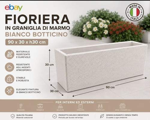 Fioriera graniglia marmo - fioriera, in