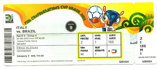 Biglietto confed cup 2013 - biglietto,