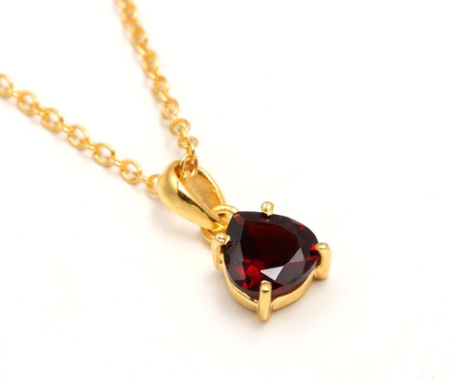 Collana cuore granato rosso - cuore,