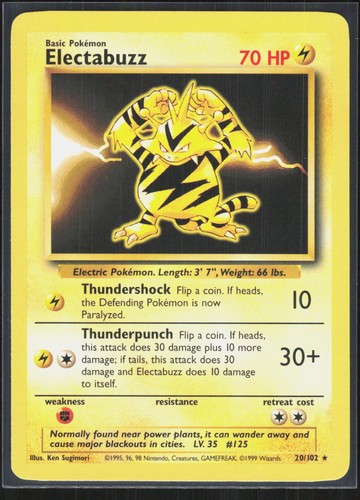 Electabuzz 102 raro set - electabuzz,