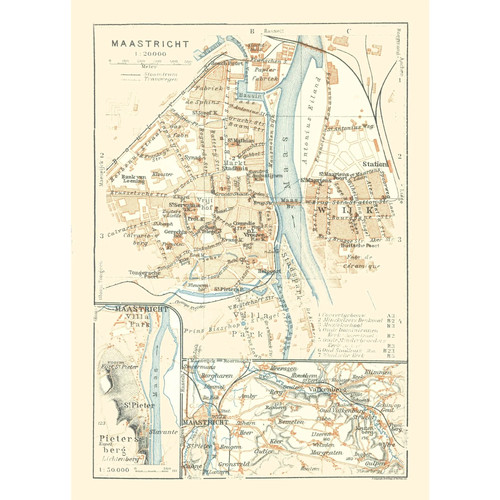 Mappa storica maastricht - mappa,