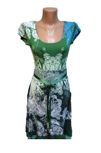 Abito donna verde patchwork