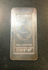 Vintage Jelenko Dental Health Products Bar 1 oncia Lingotto argento 999 - tipo raro