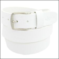 Cintura Uomo vera Pelle Bianca Cinta Donna in Cuoio Sportiva Casual di da 3,5 cm