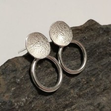 Orecchino Gioielli Semplice 925 Argento Sterling Massiccio Disco Cerchio Da 12