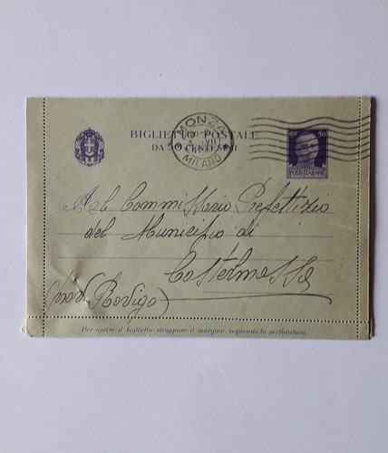 Biglietto postale regno - biglietto,