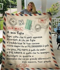 Plaid in Pile Dedica Lettera idea regalo coperta famiglia da genitore a figlio