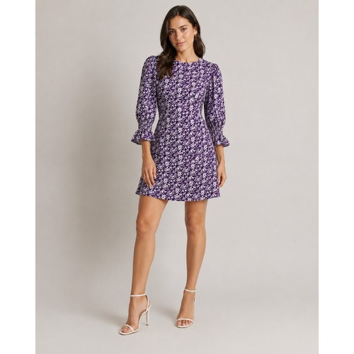 Maje linen dress purple - xs,