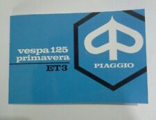 Libretto uso e manutenzione per VESPA 125 PRIMAVERA ET3 VMB1T 1976