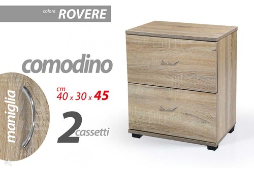 Comodino legno rovere - in,