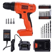 BLACK+DECKER LD120VA Set Trapano avvitatore a batteria 20V con accessori 30 pezzi
