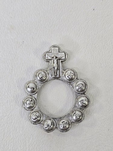 Anello rosario metallo vergine - anello,