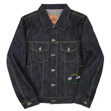 Giacca jeans camionista classica Tornado rossa 16 oz linea rosa Selvage denim capospalla