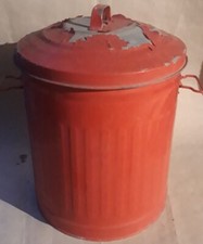 Cestino in metallo zincato antico bidone rosso 30lt. H42x34x34 kg2,5