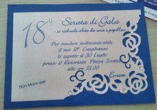 Biglietti - Inviti Compleanno 18 anni INVITI TAGLIO LASER ROSE elegante completo