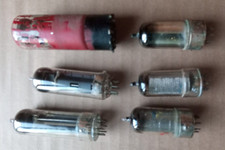 VINTAGE - ANTICHE N. 6 VALVOLE ORIGINALI PER RADIO A VALVOLE  " MINERVA 515/3 "