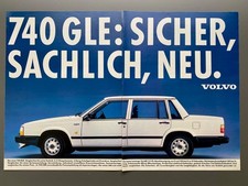 Volvo 740 GLE Sicher, Sachlich, Neu. Oldtimer 1984 Vintage Ad Werbung Reklame