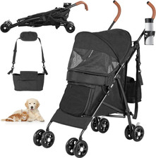 Passeggino per Cani Di Piccola E Media Taglia, Passeggino per Cani a 4 Ruote Con
