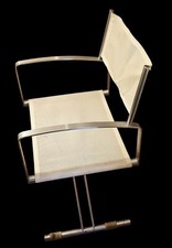 Sedia Regista Pieghevole Acciaio INOX Pesante Imbarcazioni Giardino Anni '60 '70