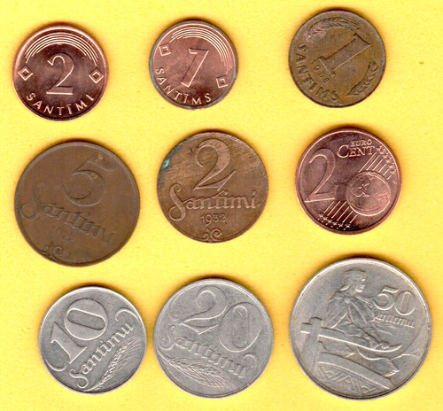 Lotto monete lettonia - monete, 2