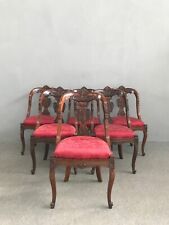 Gruppo di 6 sedie in noce Impero, a gondola. Secolo XIX