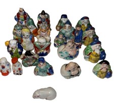 Asian Figurines Collection probably Japanese handmade hand-painted miniatures