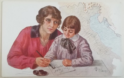 Cartolina villani firmata - cartolina,