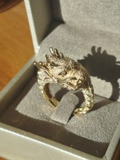 Effy 7000 $ Safari 14K Yellow Gold Diamond Dragon Ring, 1.42 TCW