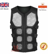 GIACCA GILET STEAMPUNK PLACCA DIAMANTE METALLO CYBER CORPETTO GIACCA GOTICA